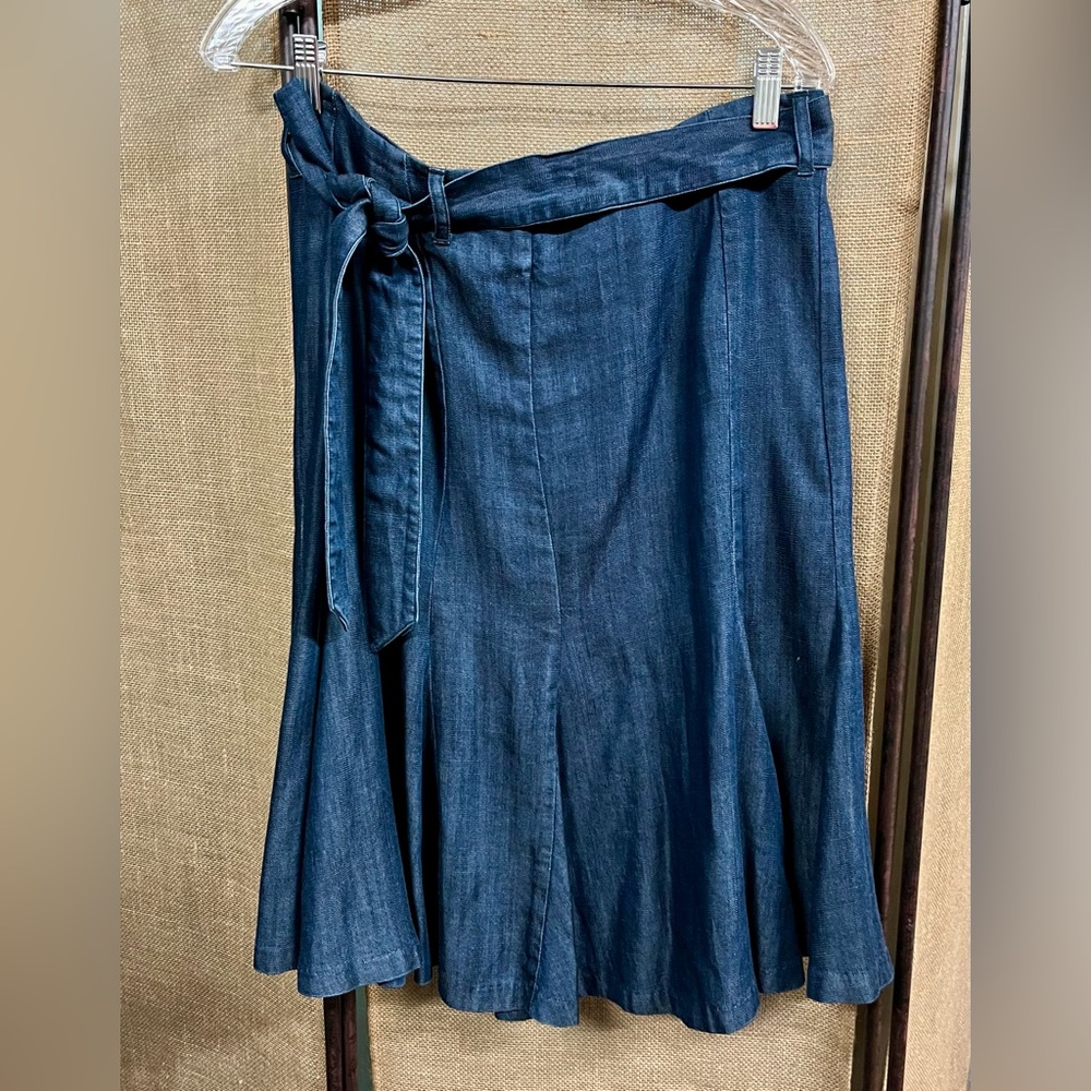 Dalia Collection Chambray Trumpet Skirt Belted Sz12